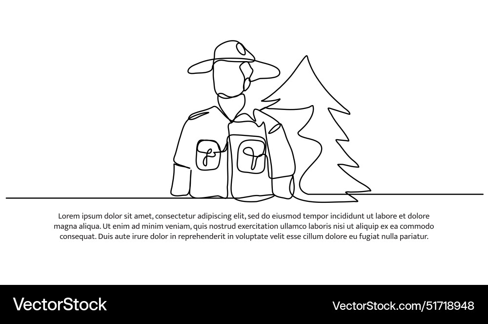 Continuous one line design of forest Continuous one line design of forest Vector Image