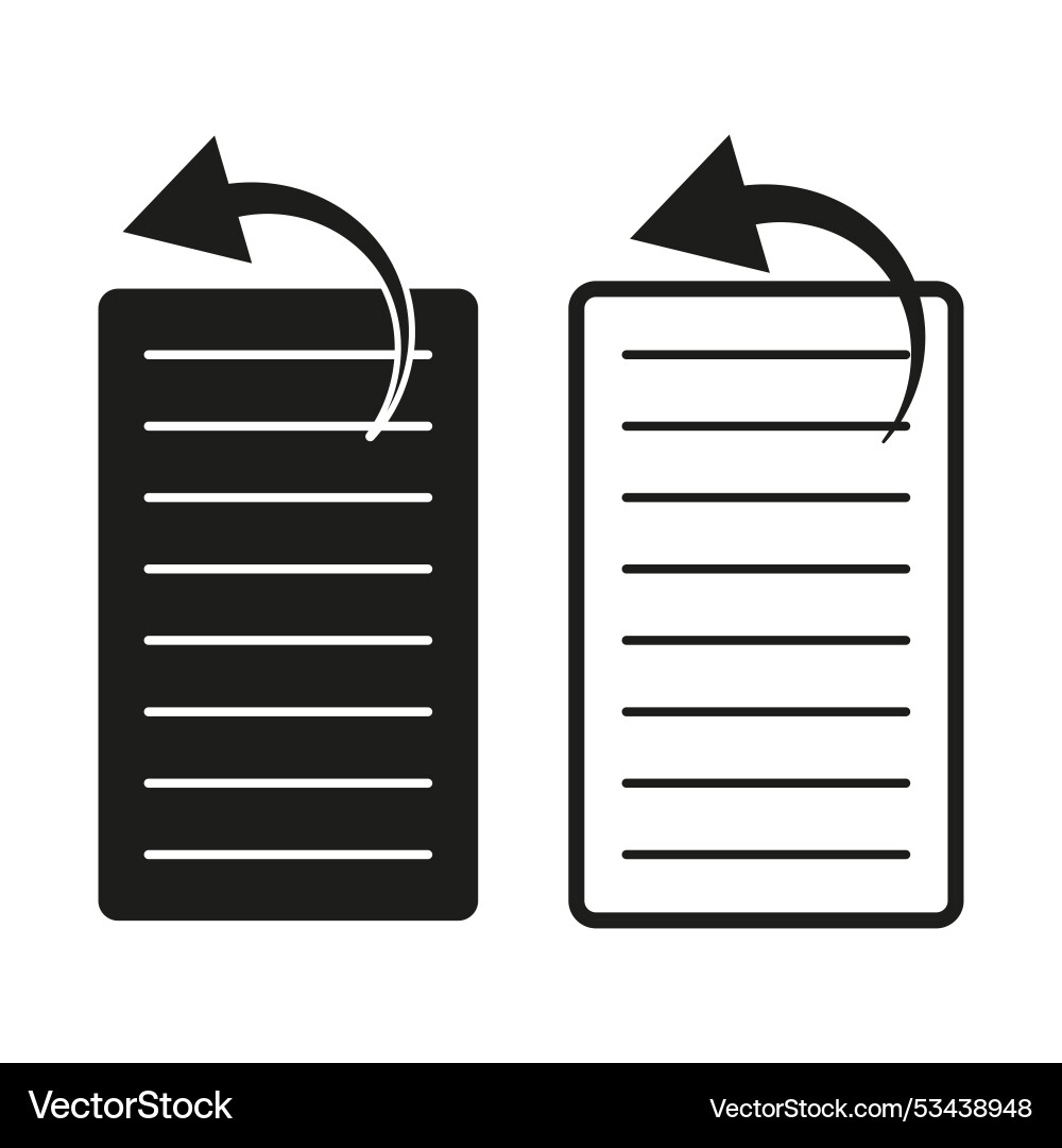 Document rotation icon file flip symbol page turn vector image
