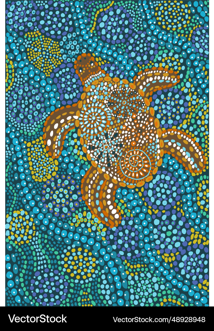 Dot Art Turtle - Indigenous Australian Royalty Free Vector