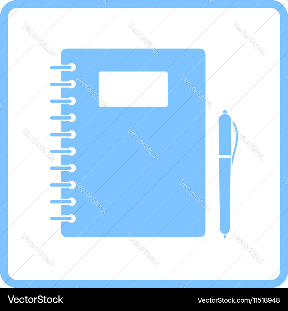 Notebook with Pen Icon vector image