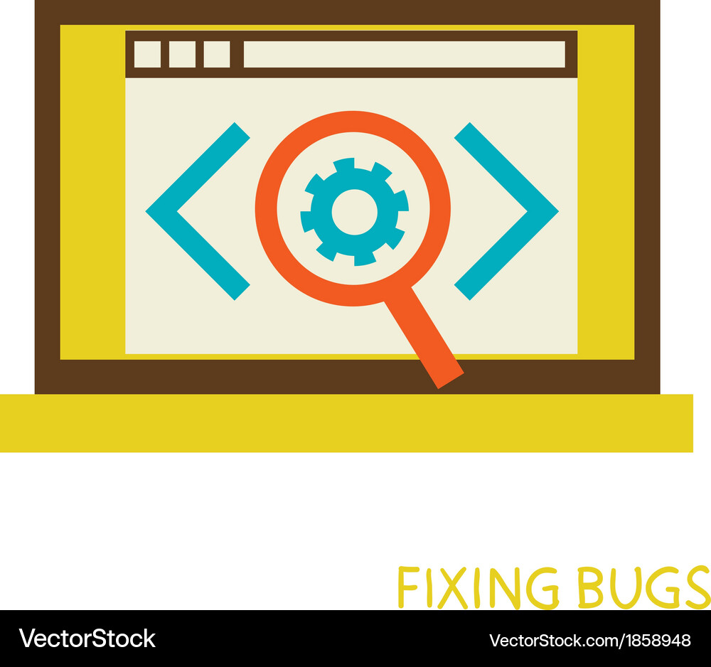 Process of fixing bugs Vector Image
