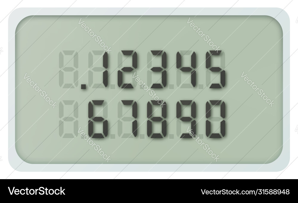 Realistic Calculator LCD Display Vector Image