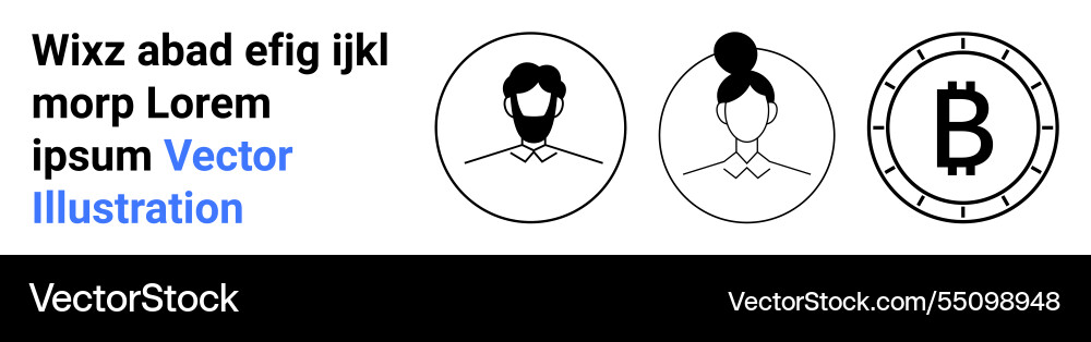 Simplistic icons of users Simplistic icons of users vector image