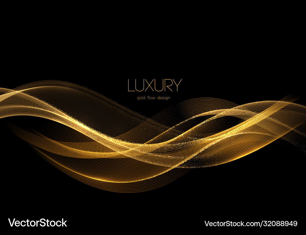 Abstract shiny color gold wave design element Abstract shiny color gold wave design element vector image