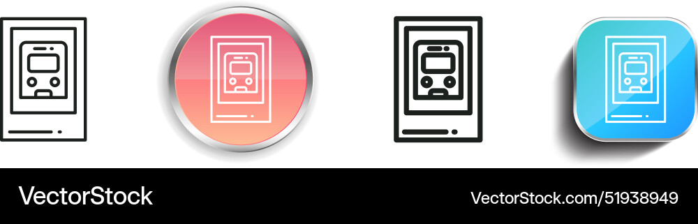 Bus stop icon thin linear regular and button vector image