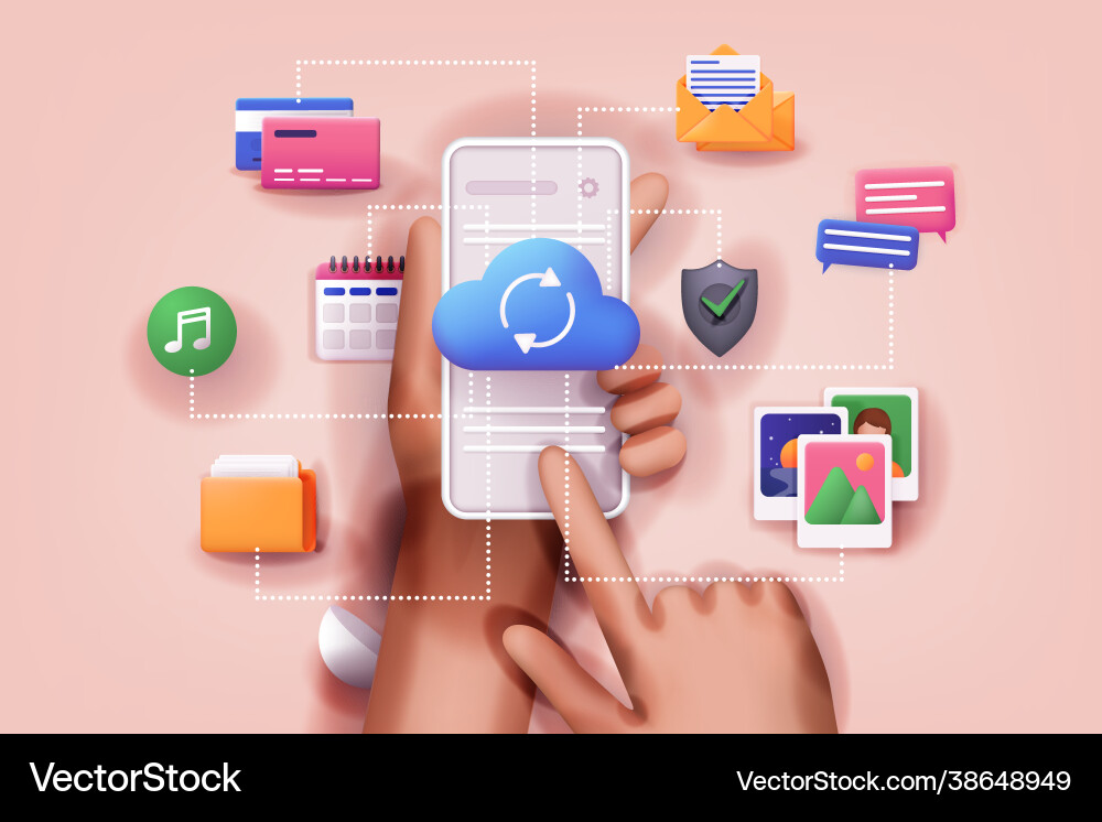 Cloud computing upload and download data online Cloud computing upload and download data online vector image