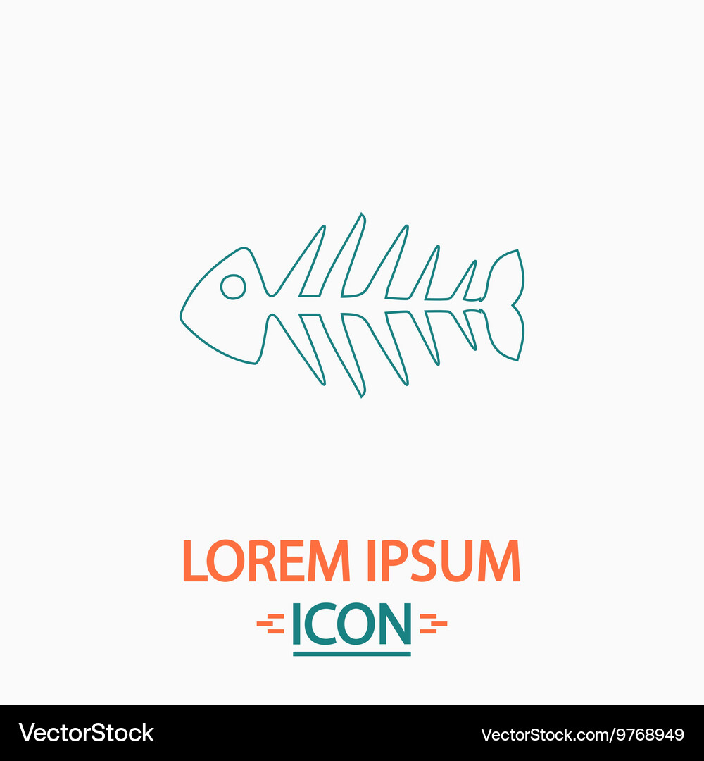 Fish skeleton computer symbol Vector Image