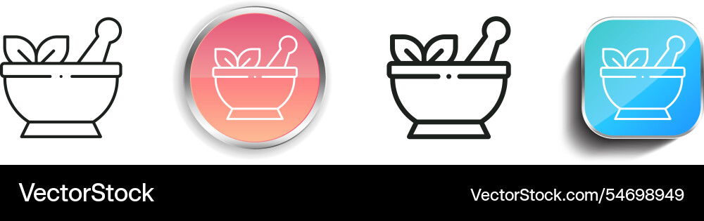 Herbal icon thin linear regular and button style Vector Image