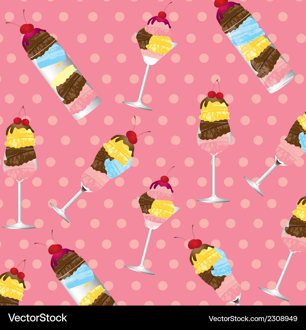Ice cream pattern of a background dots Vector Image