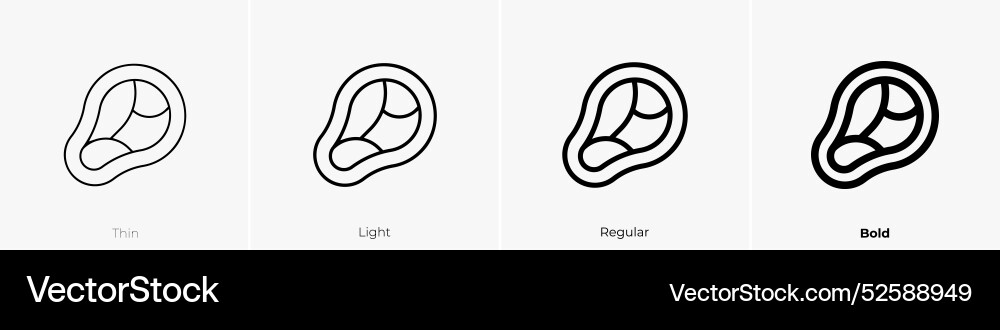 Meat icon thin light regular and bold style Vector Image