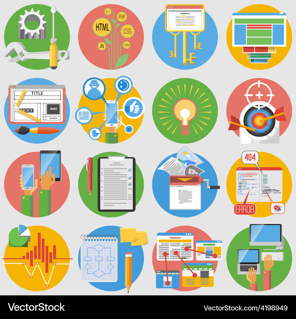 SEO Icon Set - Website Optimization vector image