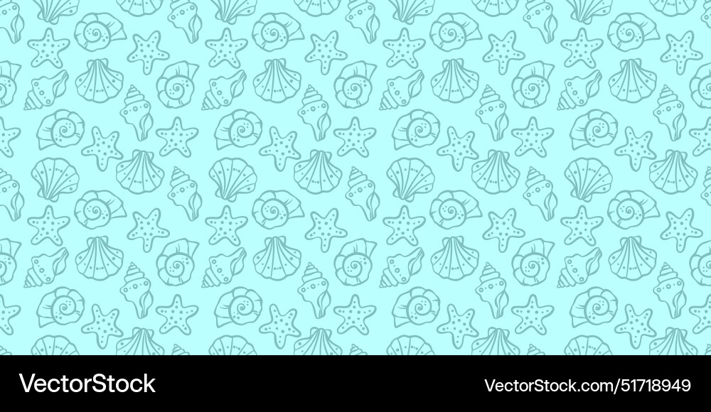 Shell seamless repeat pattern tile summer Vector Image