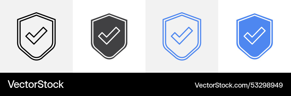 Shield tick icon set use for web ui or app Shield tick icon set use for web ui or app Vector Image