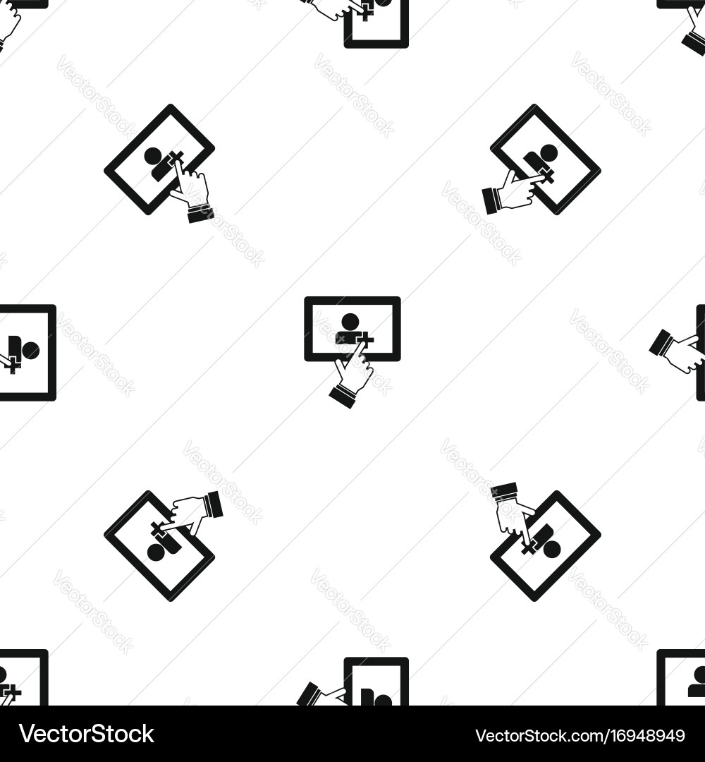 Touch screen tablet click pattern seamless black vector image