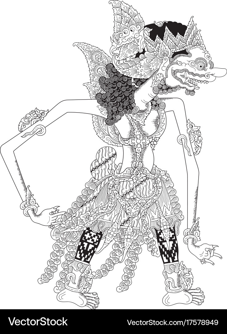 Wayang Kulit Shadow Puppet Vector Image