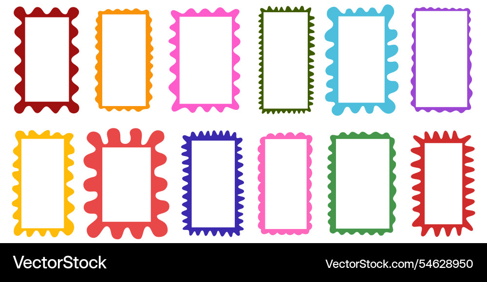2550 zigzagframe set Royalty Free Vector Image