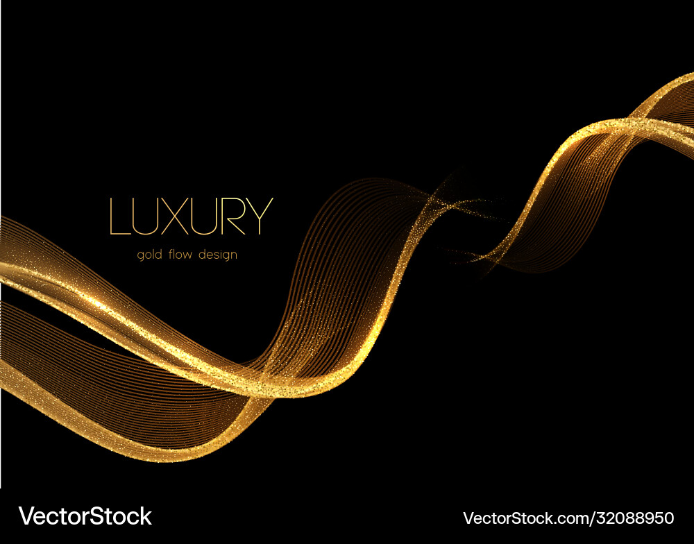 Abstract shiny color gold wave design element Abstract shiny color gold wave design element Vector Image