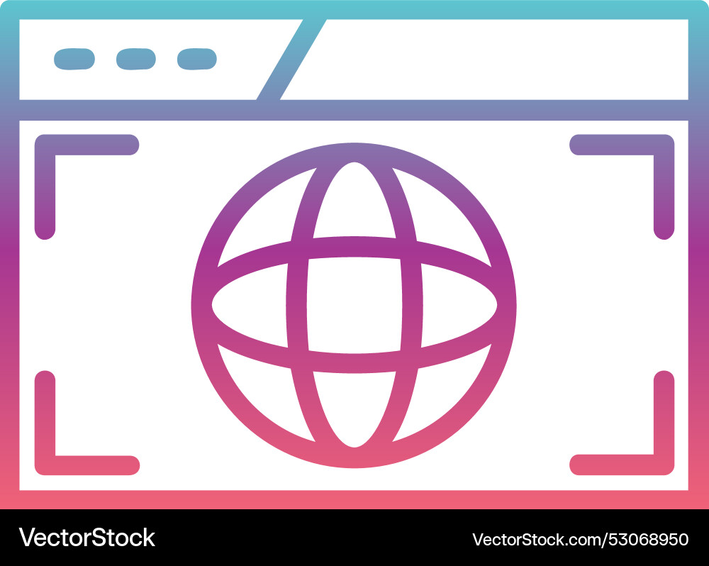 Browser line gradient design vector image