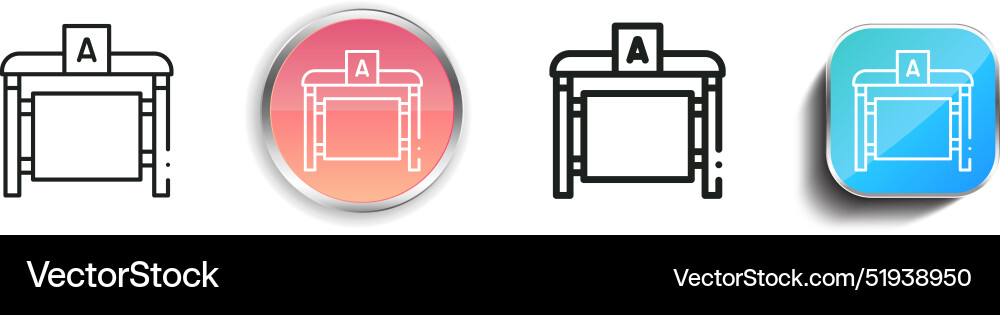 Bus stop icon thin linear regular and button Bus stop icon thin linear regular and button vector image