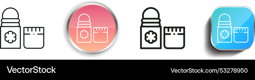 Deodorant icon thin linear regular and button vector image
