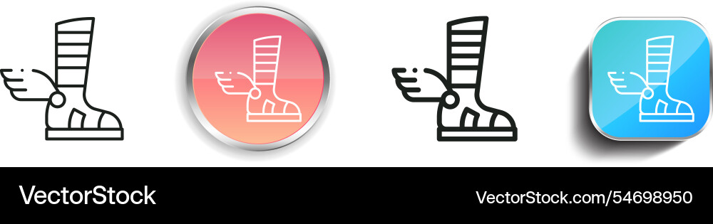 Hermes icon thin linear regular and button style Hermes icon thin linear regular and button style vector image