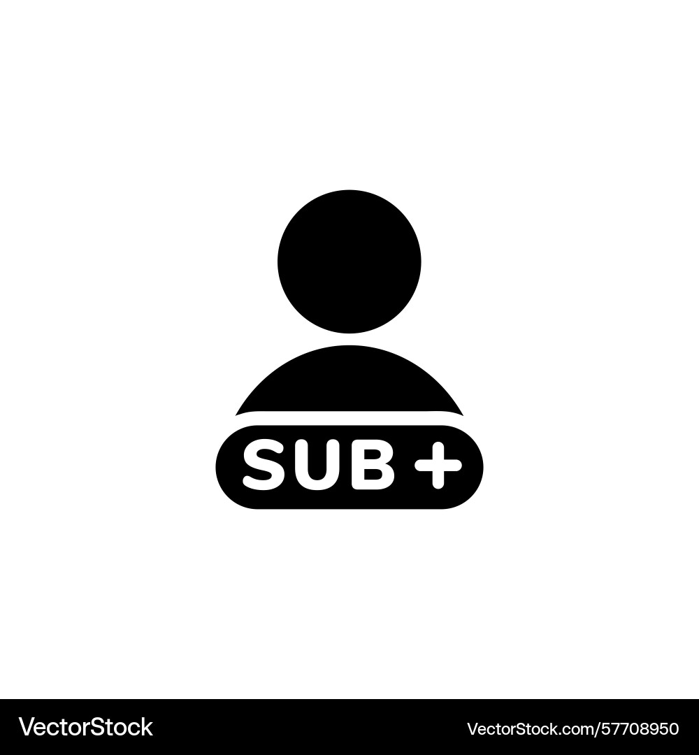 Icon des Benutzers Hinzufügen von Abonnement-Taste Vektorbild