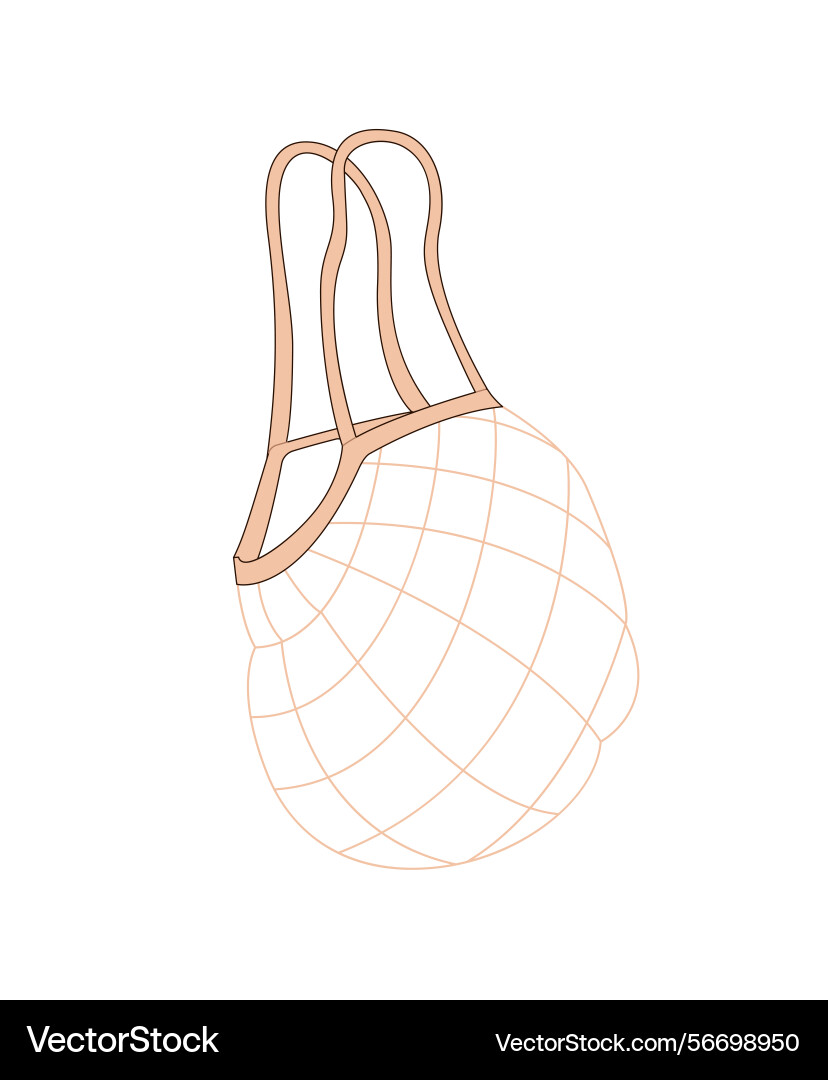 Icon of empty net mesh or string bag for goods Icon of empty net mesh or string bag for goods vector image