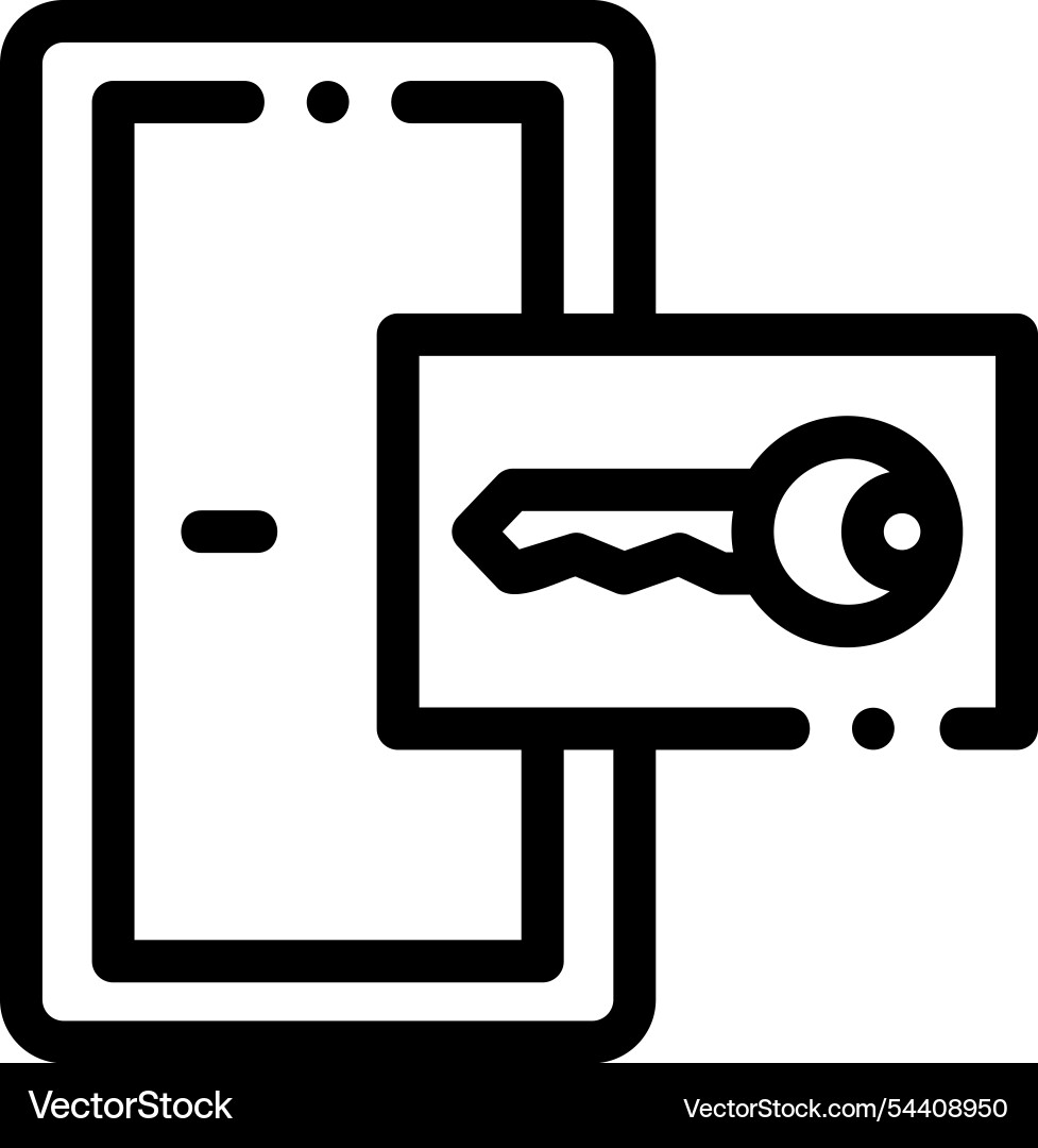 Key icon thin linear style design isolated Key icon thin linear style design isolated vector image