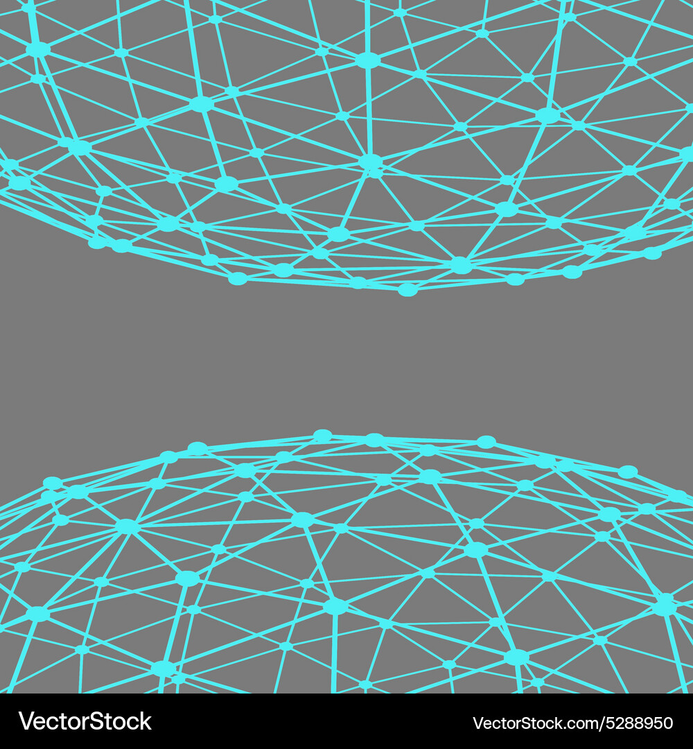 Mesh polygonal background scope of lines and dots Vector Image