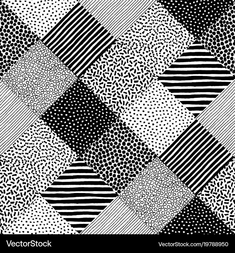 Patchwork Doodle Pattern vector image
