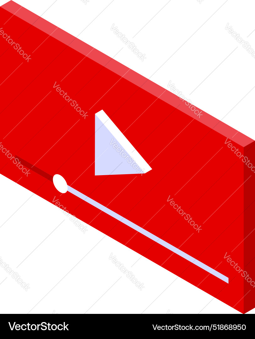 Red video player interface showing streaming Red video player interface showing streaming vector image