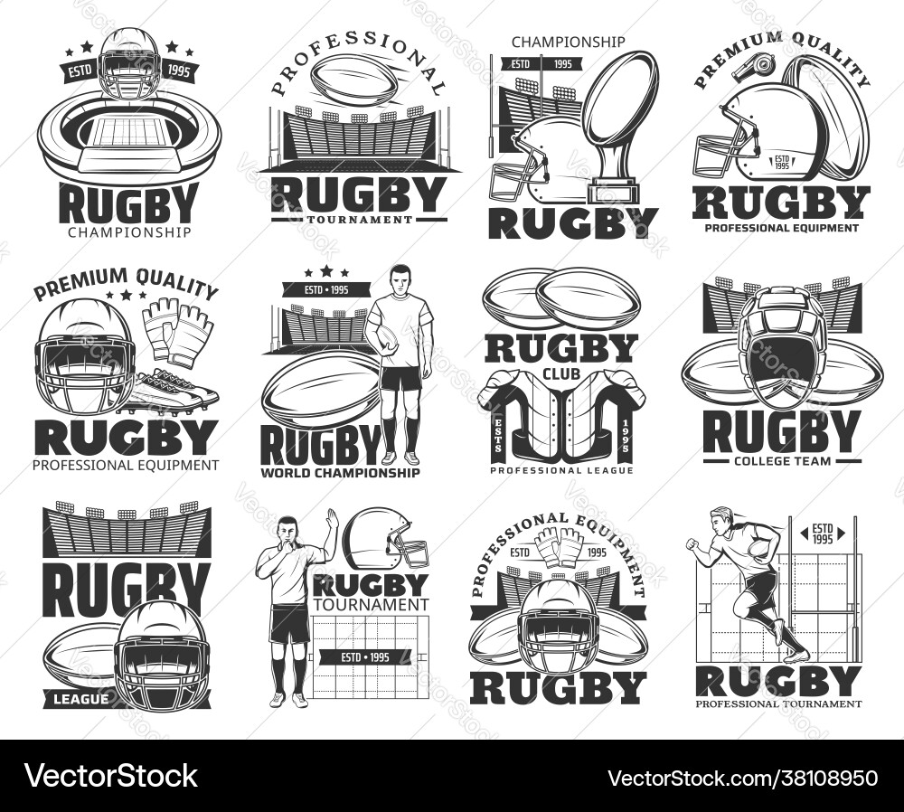 Rugicons sport club american football league vector image