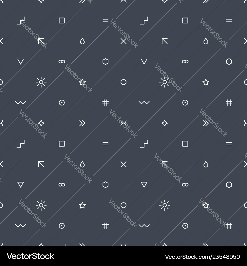 Seamless pattern in thin flat style Seamless pattern in thin flat style vector image