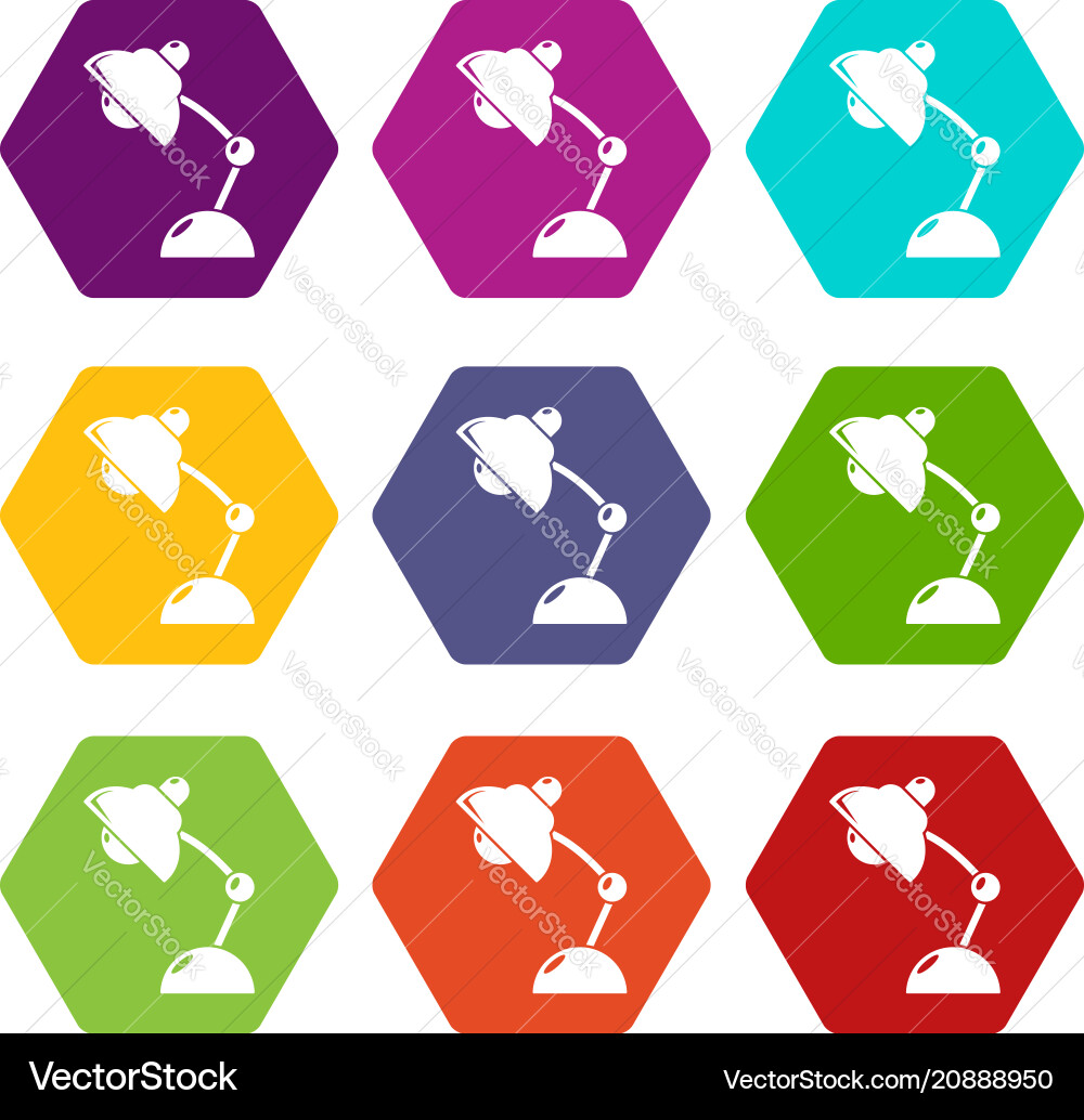 Table lamp icons set 9 Table lamp icons set 9 vector image