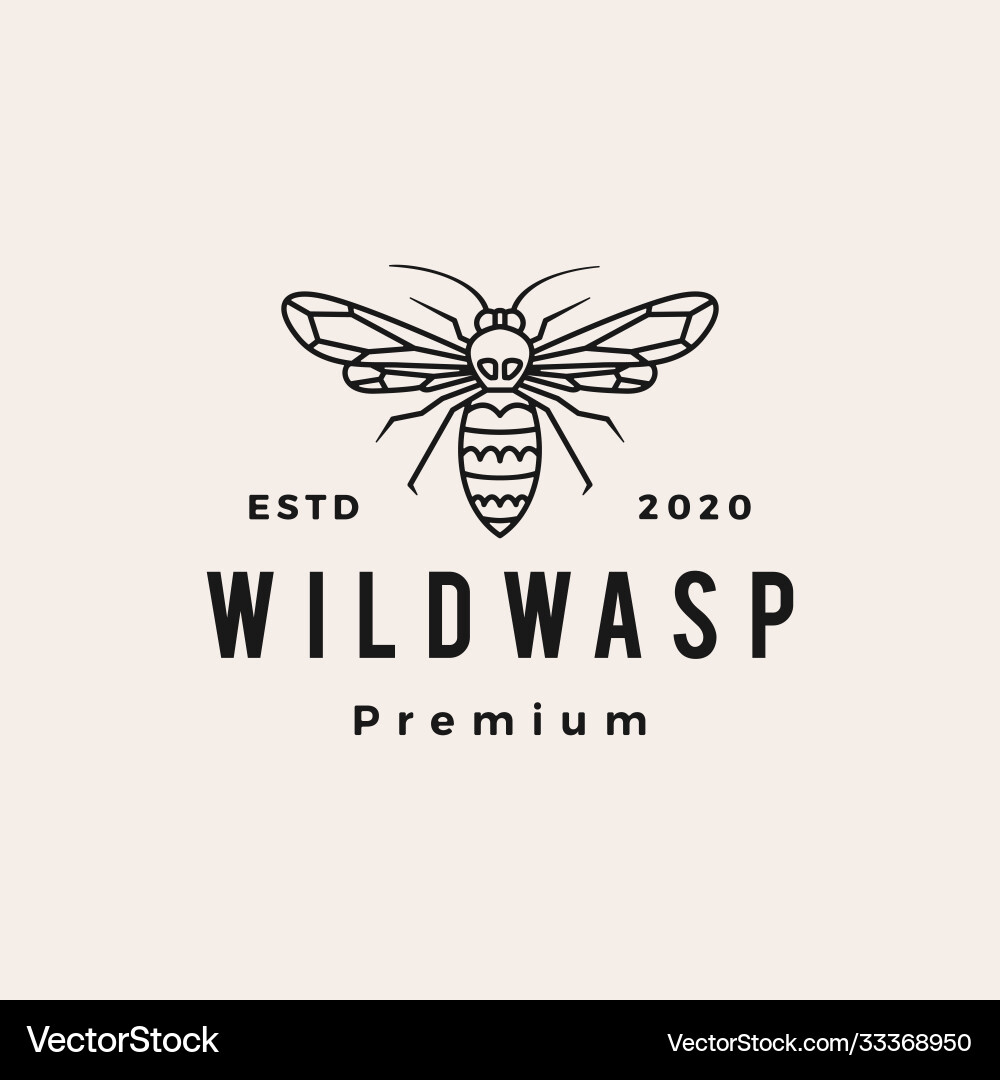 Wasp hipster vintage logo icon Wasp hipster vintage logo icon vector image