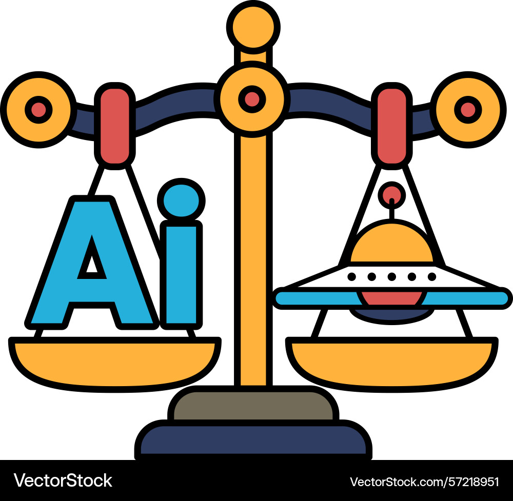 A scale with the letters ai on one side A scale with the letters ai on one side vector image