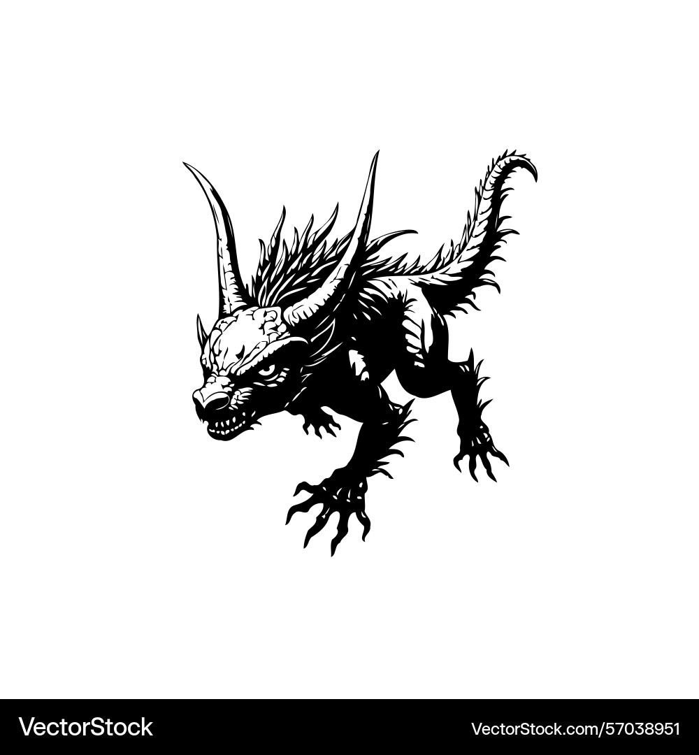 Mythical beast creature with menacing expression Vector Image