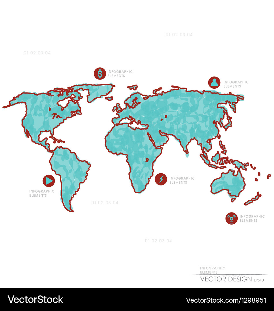 Set elements of infographics world map and informa Vector Image