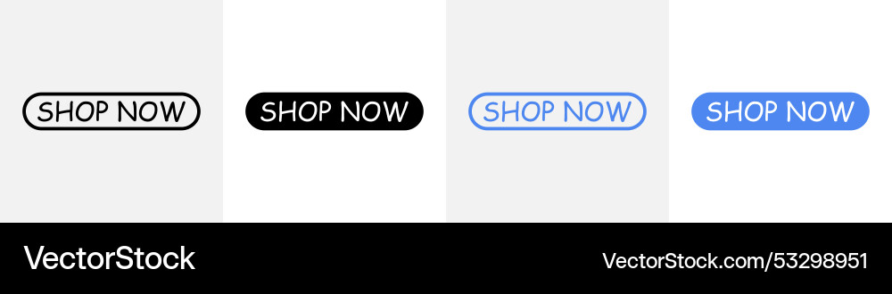 Shop now button icon set use for web ui or app Vector Image