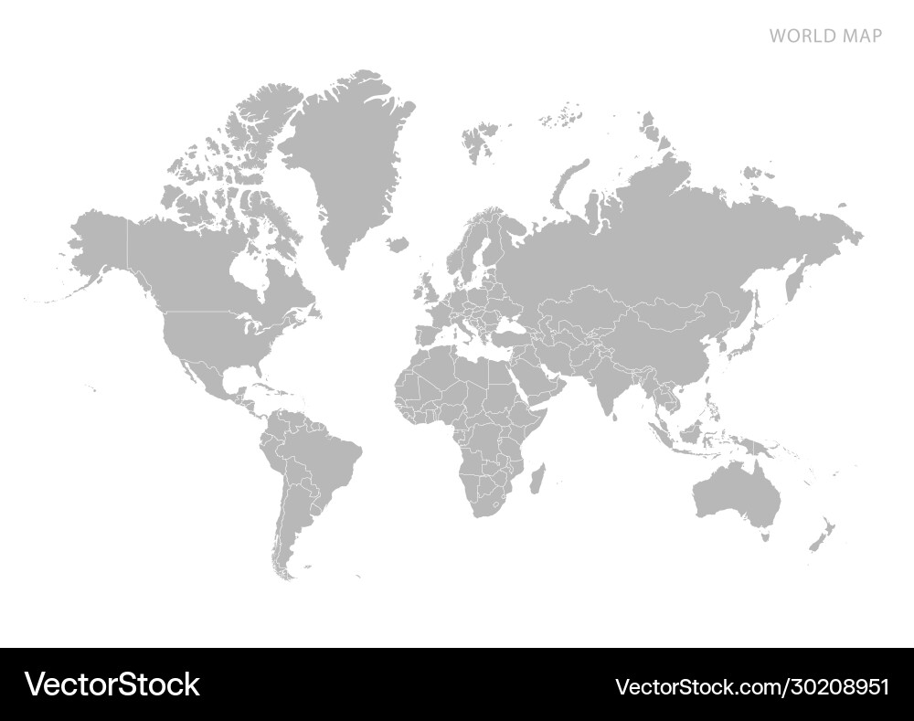 World Map Outline Royalty Free Vector Image - VectorStock