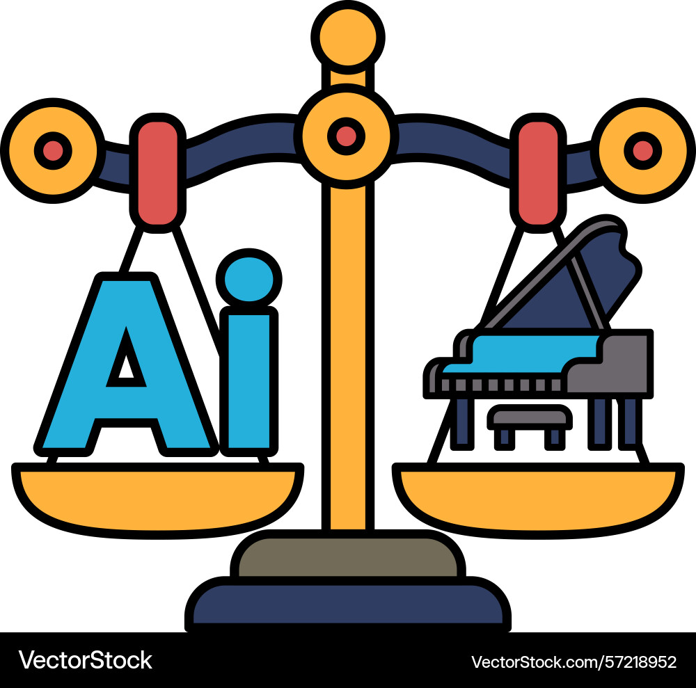 A scale with the letters ai on one side A scale with the letters ai on one side vector image