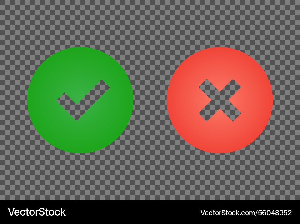Accept and decline button simple design vector image