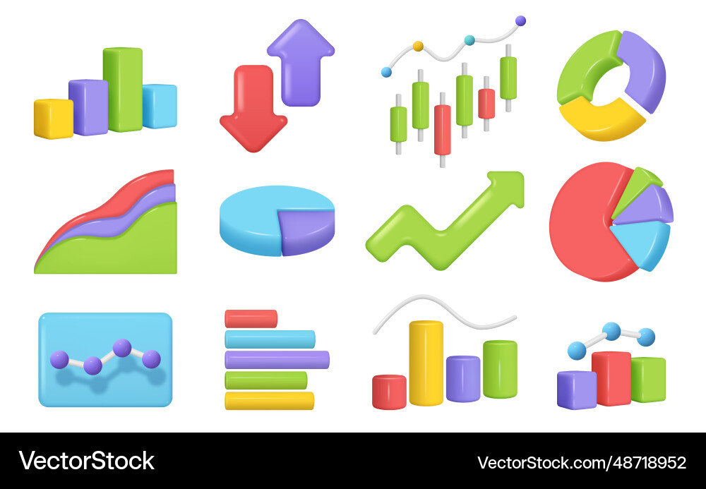 Charts and diagram financial statistics data pie Vector Image