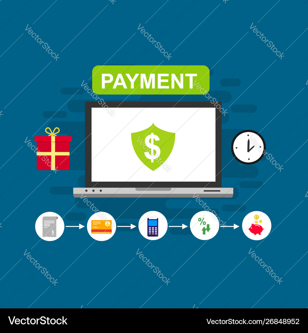 Concept online and mobile payments for web page Concept online and mobile payments for web page vector image