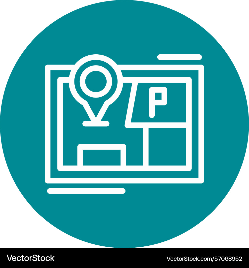 Parking map marker line circle style icon design Vector Image