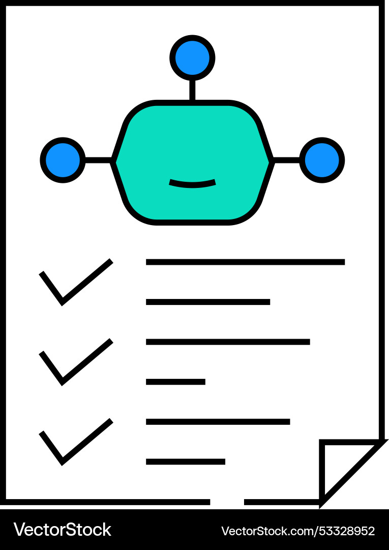 Robot task list icon color vector image