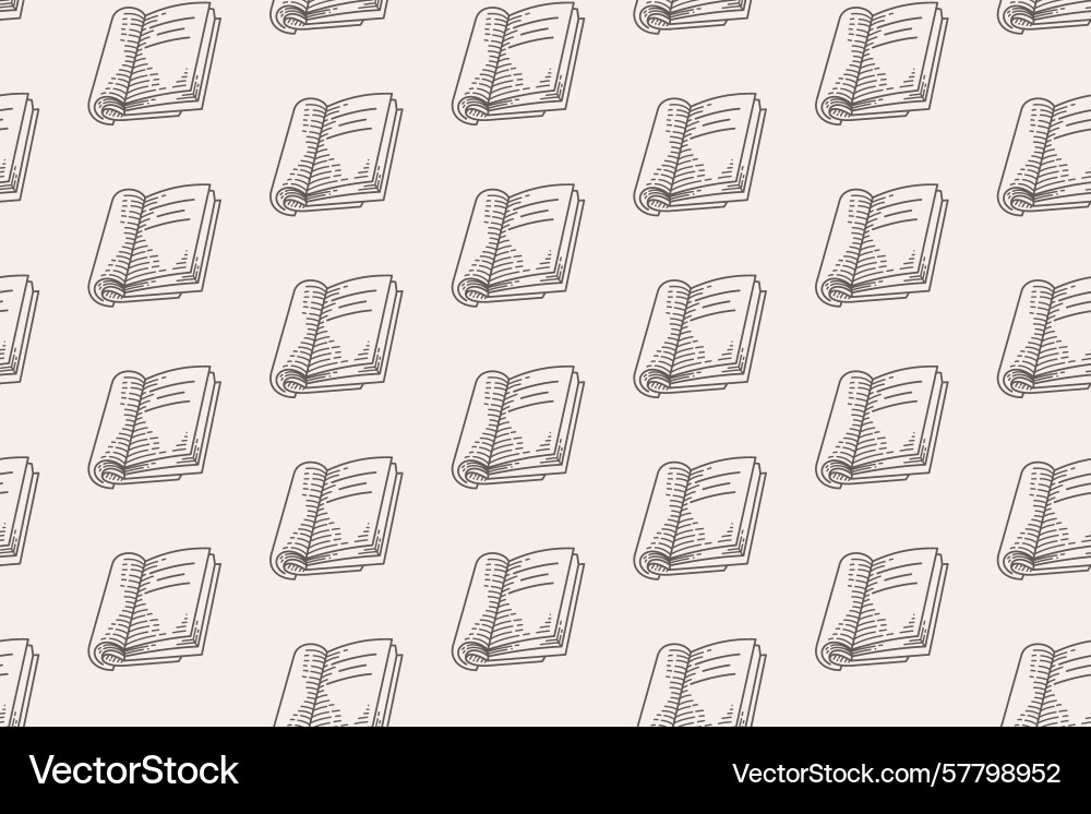 Seamless pattern of open books Vector Image