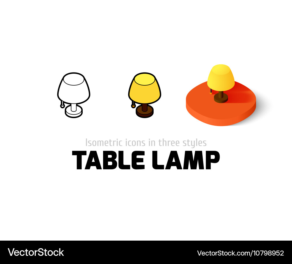 Table lamp icon in different style Vector Image