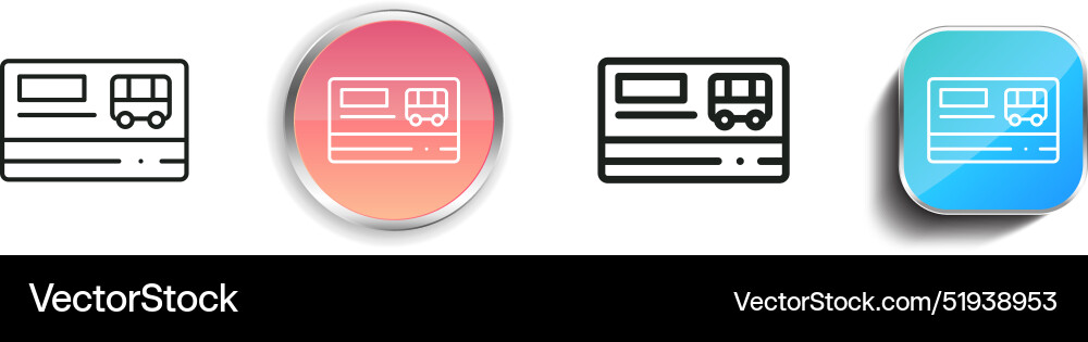 Bus icon thin linear regular and button style Bus icon thin linear regular and button style vector image