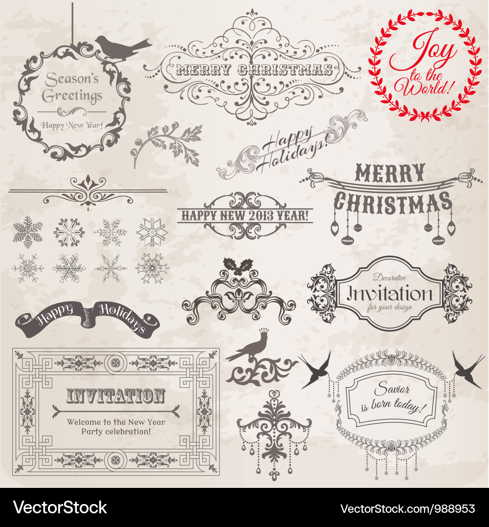 Christmas Calligraphic Elements vector image